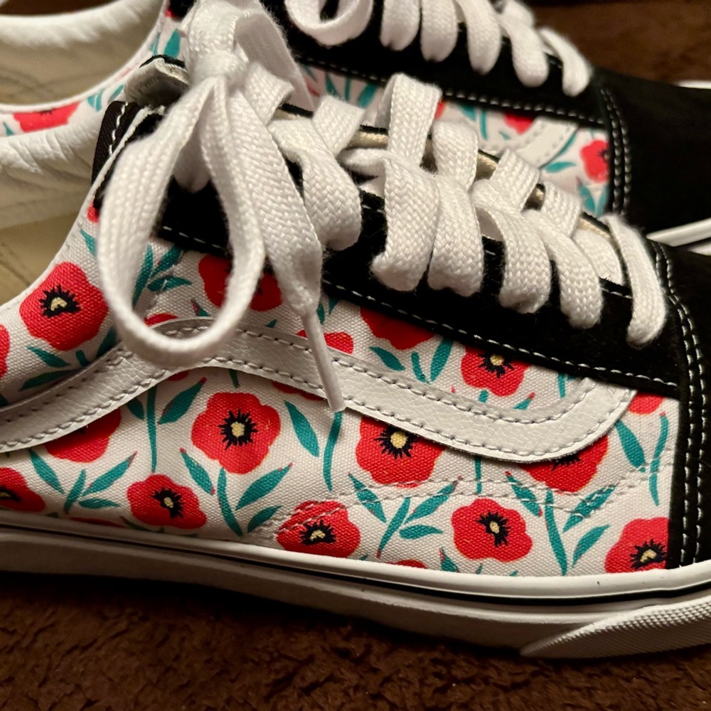 Vans Poppy Old Skool Sneakers Size 11 - Picture 2 of 10